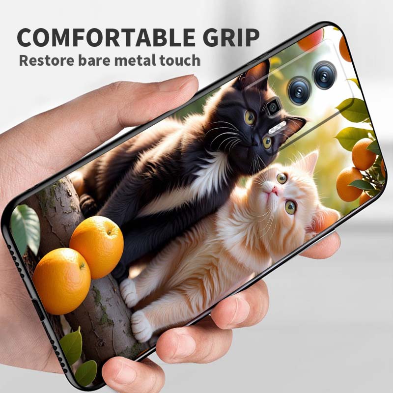 Милая мультяшная кошка Иллюстрация Для Xiaomi Redmi 12 13C 12C 13 10C 9T A2 9A 9C 7A Note 10S 8T 10 9 8 Pro 4G 5G Черный Чехол для Телефона