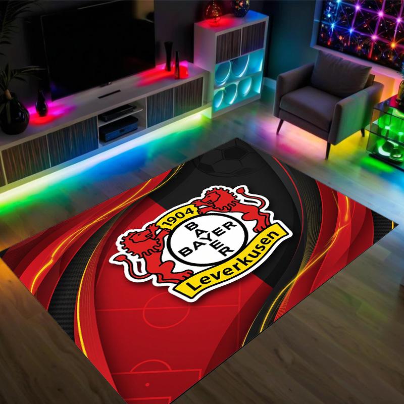 Bayer Leverkusen Football Design Crystal Velvet Carpet Cozy Non?Slip Printed Rug For Bedroom Living Room Entrance