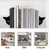 2Pcs Cat Book Stand Whimsical 3D Cat Design Sturdy Metal Construction Booklocks Powder-coated Decorative Bookends