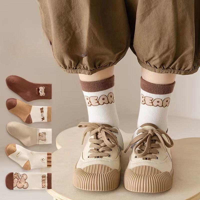 5 пар весенних и осенних ДЕТСКИХ носков, носки с рисунками для девочек и мальчиков