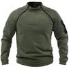 Men's Autumn and Winter Solid Color Warm Zipper Fleece Pullover Windproof Outdoor Hunting Pullover Long Sleeve Shirt