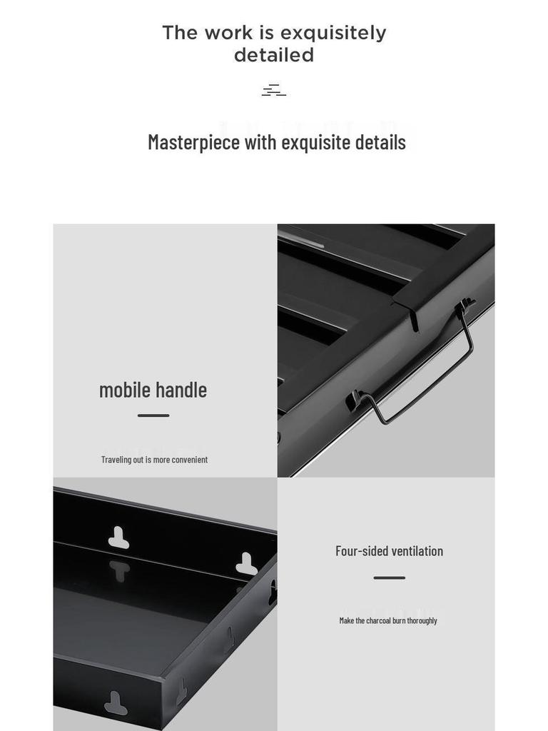 Портативный складной угольный гриль для барбекю – Компактная ручная плита для жарки мяса