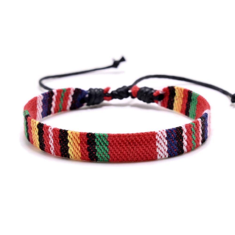 Multicolor Fabric Art Bracelet Ethnic Style Braid Bracelets Fashion Weave Bracelets  Unisex