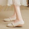 Ladies Footwear Round Toe Low Heel Elegant Pearl Beige Women's Flat Shoes Spring Vacation Summer 2026 Quick Delivery on Sale