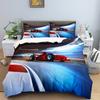 3D Car King Queen Duvet Cover Vintage Lightweight Train Bedding Set For Teens Adult Racing Supercar 2/3pcs Polyester Quilt Cover