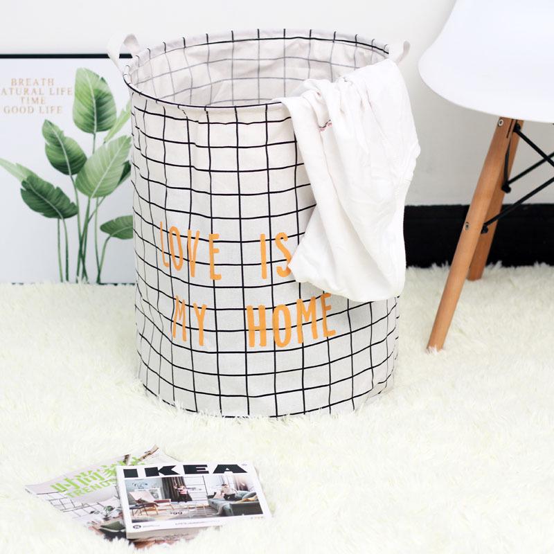 Extra Large Cotton Linen Folding Laundry Basket and Toy Hamper