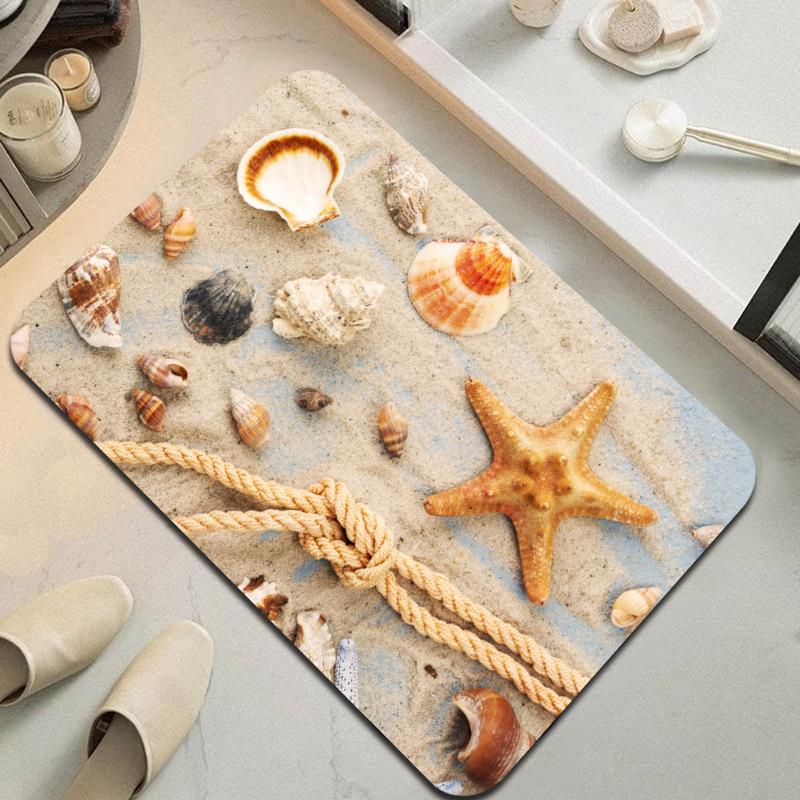 Compass Rudder Printed Door Pad Living Room Bedroom Entrance Carpet Farmhouse Interior Decoration Carpet