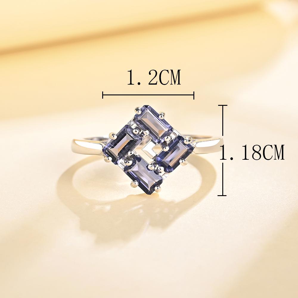 Кольцо из стерлингового серебра 925 пробы, натуральный иолит, октябрь 3*5 мм, драгоценный камень, ювелирные украшения для женщин, жены, подарок на день рождения