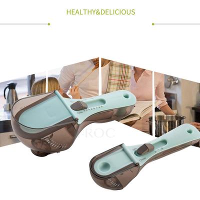 Регулируемая мерная ложка для выпечки Пластиковая мерная ложка Кухонный инструмент Пластиковые весы Мерная ложка Регулируемая мерная ложка