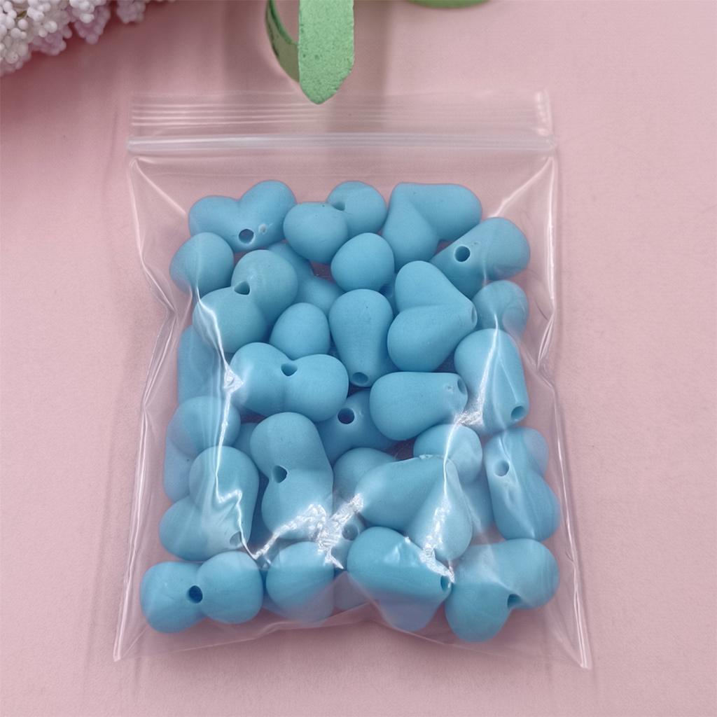 Creative Mobile Phone Chain 9 Color Making Materials Solid Color DIY Jewelry Accessories Creative Fashion Rubber 30Pcs 15x11mm Beads Heart