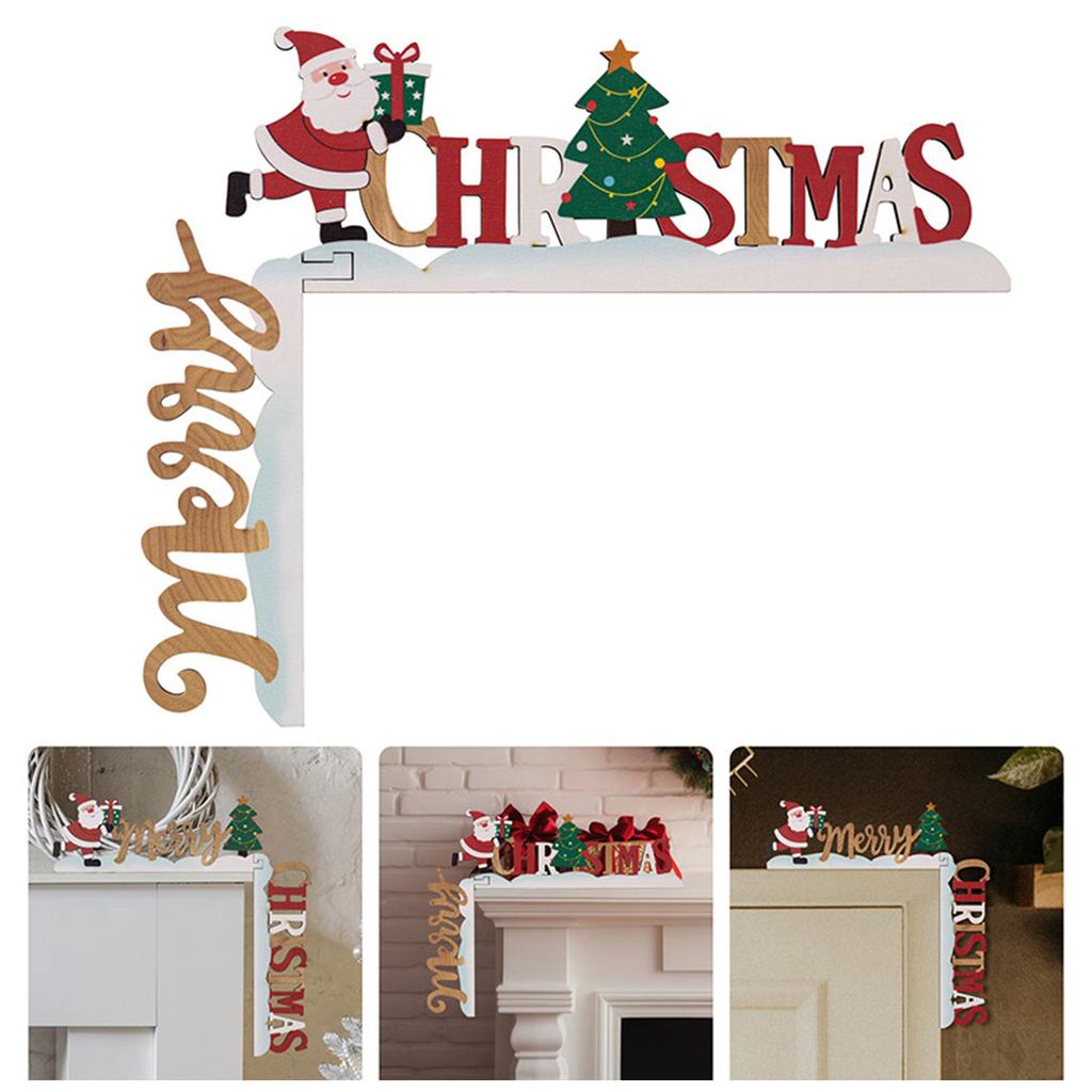 Красочный Рождественский Декор для Дверного Проема, Окна, Санта, Олень, Рождественская Тематика, Настенные Подвесные Таблички, Декор для Угла Двери