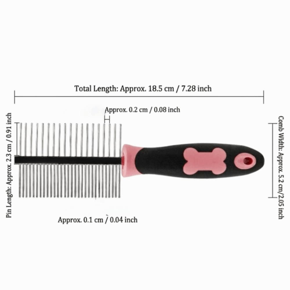 Bone Pattern Pet Comb Steel Pin Double Sided Steel Pin Brush Ergonomic Shape Smooth Surface Pet Hair Remover Hair Removal