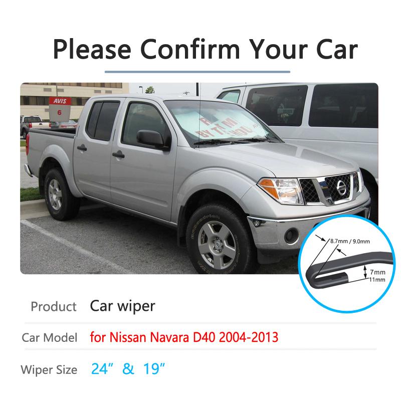 for Nissan Frontier Navara Brute D40 2004~2013 Front Windscreen Wipers Car Accessories Car Wiper Blades 2005 2006 2007 2008 2009