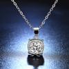 1 Carat Hailui Square Bag Simulation Mozzarella Diamond Necklace Women's Fashion Collarbone Chain Pendant
