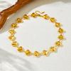 DIEYURO 316L Stainless Steel Golden Simple Hollow Heart Necklace Bracelet Set For Women Girl New Trend Fashion Love Jewelry Suit