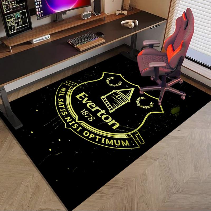 Ever-ton Football Club Crest Printed Area Rug for Office, Chair Rug, Decorative Carpet Floor Mat, Large Size Fan gifts Christmas gifts