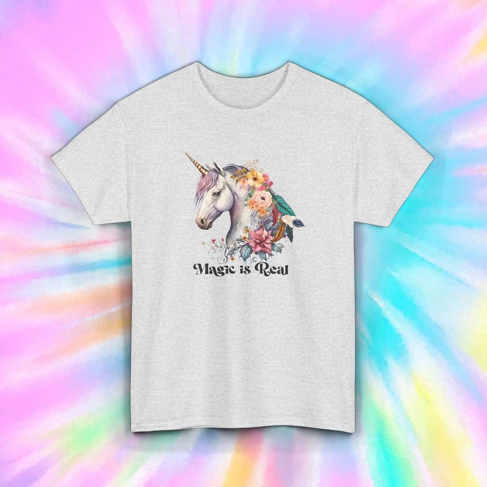 Magic Is Real Unicorn T-Shirt Fantasy Animal Lover Graphic Tee Gift S-5XL