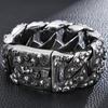 Готические браслеты-цепочки с черепом для мужчин, стимпанк, для байкеров, скелет, массивная нержавеющая сталь, мужской браслет, дропшиппинг