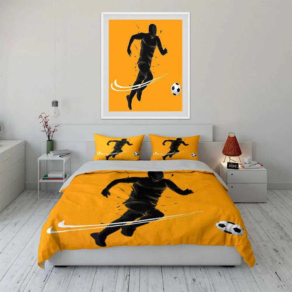 "Soccer Training Three-Piece Set" Multiple sizes kid's and adults' bedroom Exquisite 3PC bedding set, gift