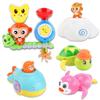 Rain Cloud Spraying Water Submarine & Spinning Top Turtle Bath Toys Set