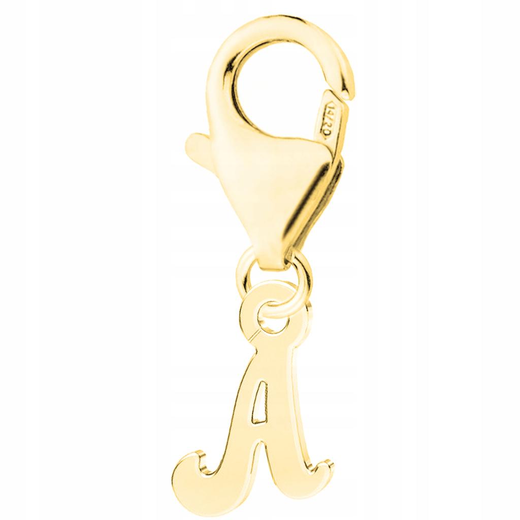 Gold Pendant with Initial Letter Symbol Letter Initial A Silver 925