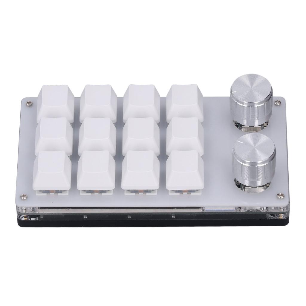Mini USB Keypad 12 Key Multifunctional Shortcut Programmable Keyboard with 2 Knob for Gaming