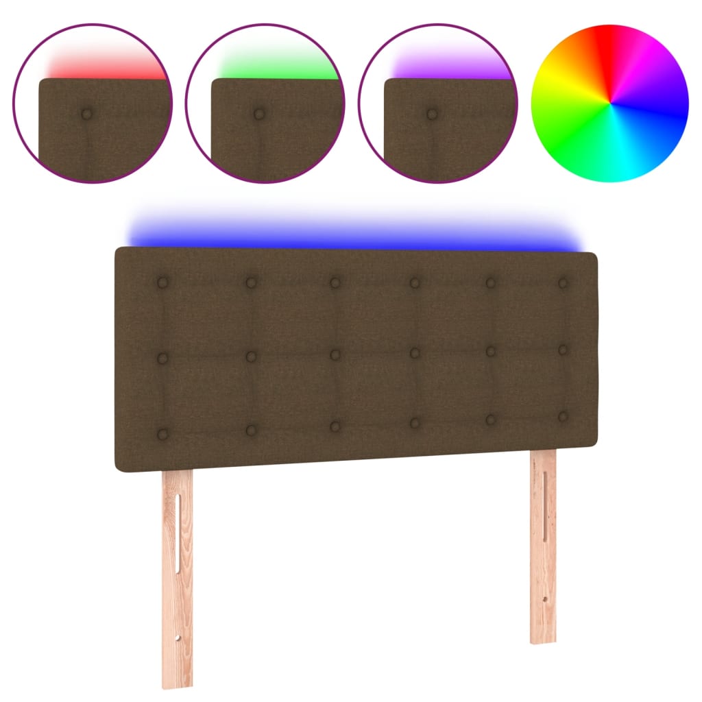 LED Headboard Dark Brown 80x5x78 88 cm Fabric