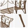 Garden Bench 2 Seater 130 x 47 x 90 cm Antique Brown Steel