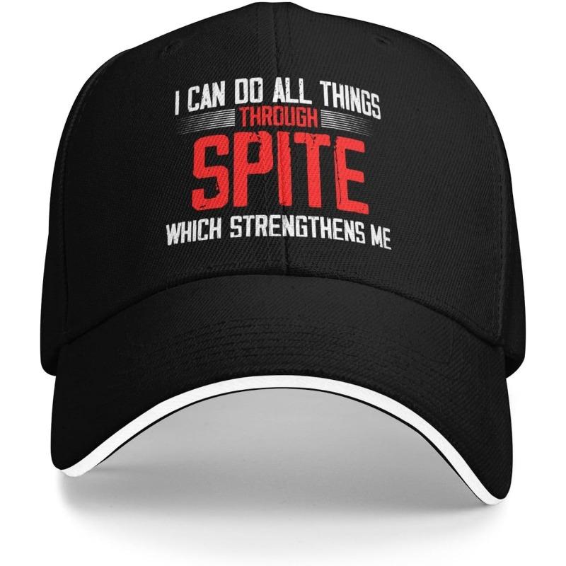 Я могу всё через злость Бейсболка Легкая Ретро Буквы Регулируемая Snapback для Повседневного Использования в Любое Время Года