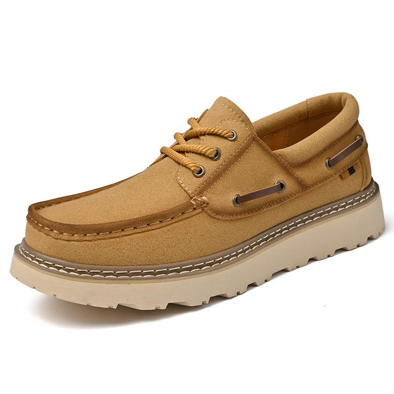 Мужские повседневные кожаные туфли-лодочки на толстой подошве со шнуровкой, размер 46