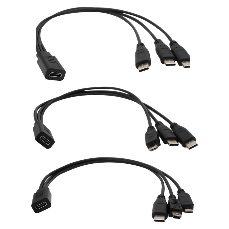 USB Type C Splitter Chargers Cable Highly speed Data Transfer Cord Compactly 30cm Length for Smartphones Accessories