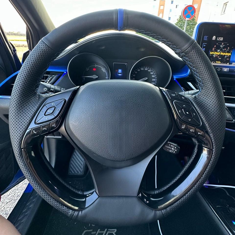 Steering Wheel Braid Black Anti-Slip Artificial Leather Car Steering Wheel Cover For Toyota C-HR CHR 2016-2019 Car Accessories