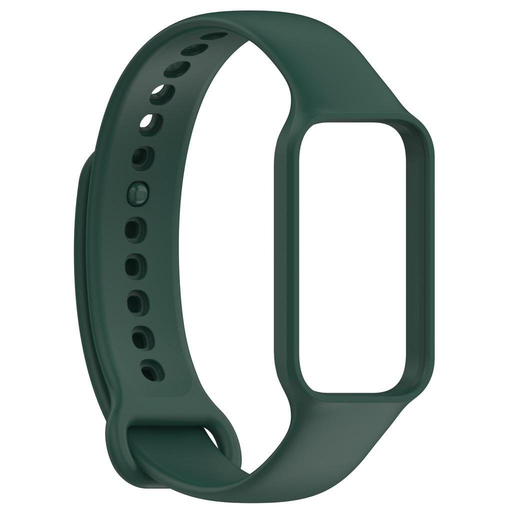 Ремешок 2 в 1 для Xiaomi Band 8 Active, высококачественный, прочный и мягкий силиконовый ремешок с защитной рамкой