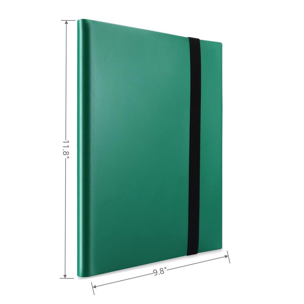 Карманная коллекционная карточка MUDOR 360 с боковой загрузкой, PP Card Binder, карманный размер R, совместимая с альбомом Pokemon Cards, Pocket, (зеленый)