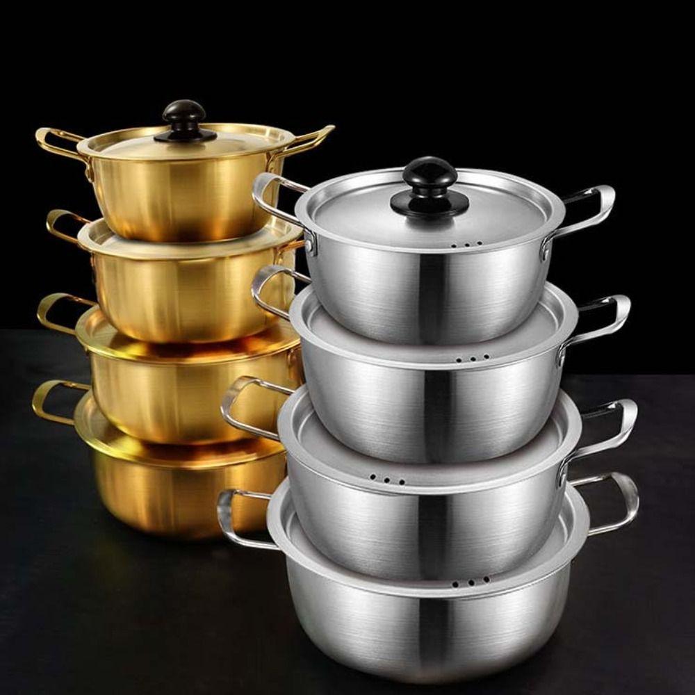 Stainless Steel Noodle Cooker Korean Soup Pot Milk Pot Ramen Pot Hot Pot