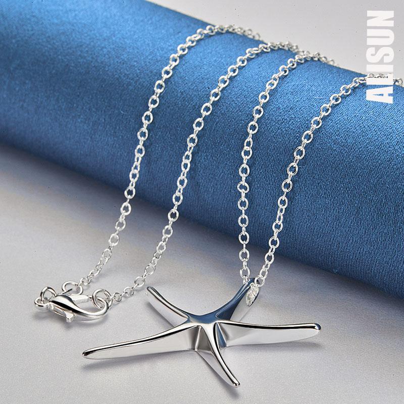 Ожерелье с подвеской в виде морской звезды из стерлингового серебра 925 пробы, модные свадебные украшения