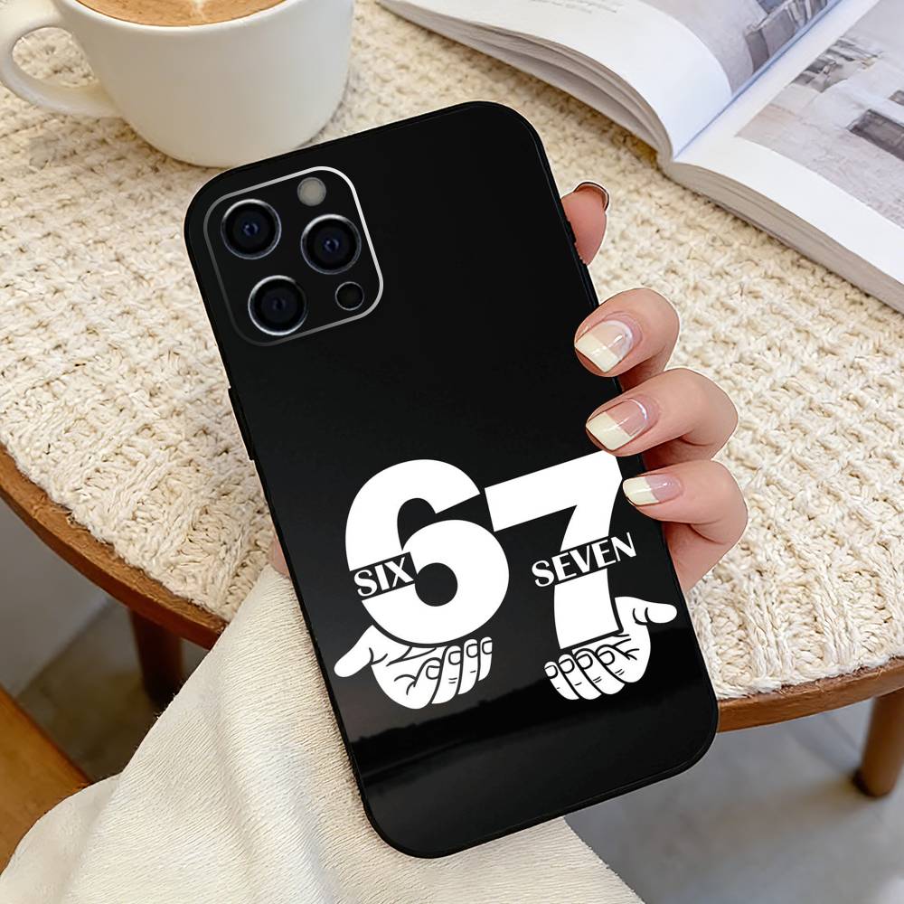 67 Шесть Семь-нн Чехол для телефона Силиконовый Мягкий Для IPhone 17 16 15 14 13 12 11 X XR Plus Pro Max Plus