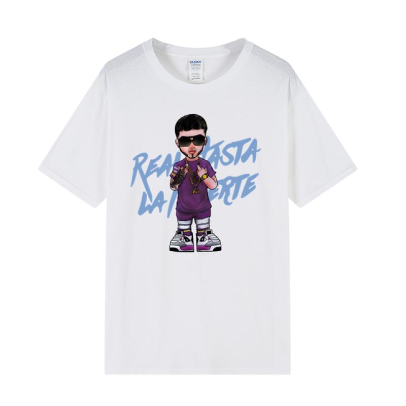 2023 летняя хлопковая футболка унисекс с принтом Anuel AA для пары Real Hasta La Muerte Street в стиле хип-хоп, большая удобная футболка