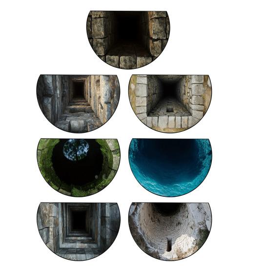 Полукруглый коврик для пола Нескользящий Декоративный 3D-иллюзия Реалистичный ковер-норка Прихожая Гостиная Спальня Устойчивый к выцветанию Коврик для зонирования