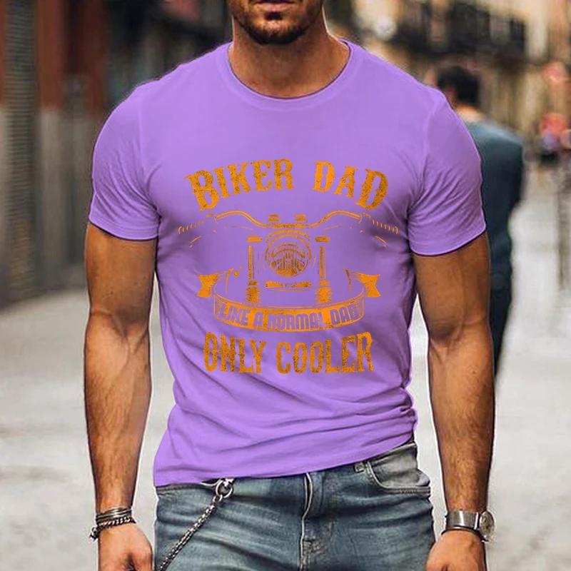 Мужская футболка с принтом Biker Dad Only Cooler Print, новая модная летняя забавная футболка с коротким рукавом Biker Daddy, футболки больших размеров
