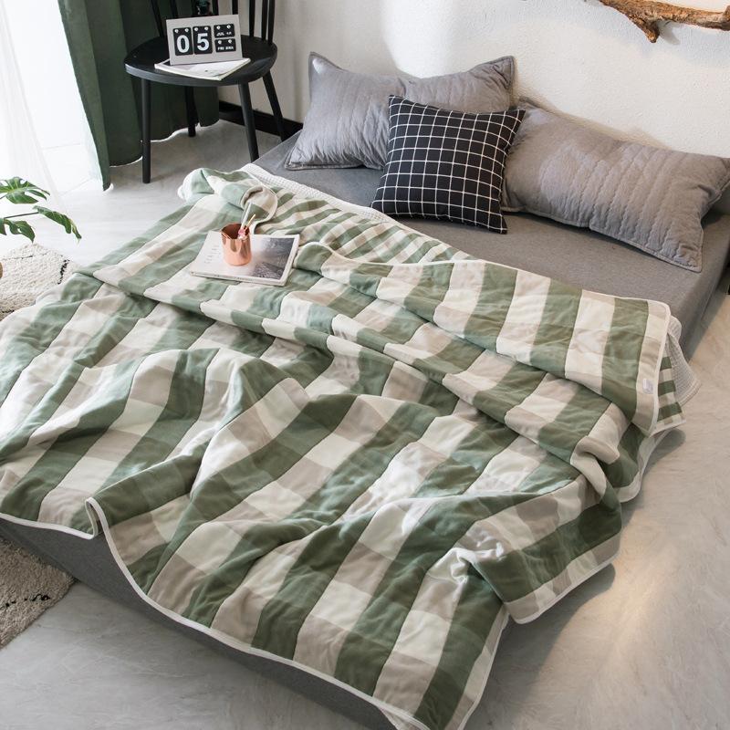 Новое хлопковое шестислойное марлевое одеяло представляет собой одинарное двойное одеяло с кондиционером, хлопковое диванное полотенце, четырехсезонное одеяло для обеденного перерыва.