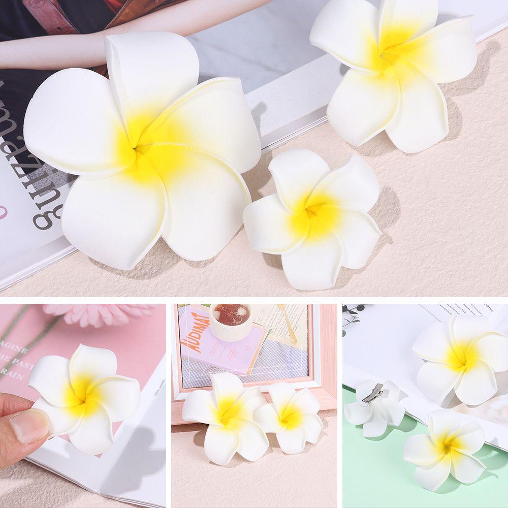 Gift Simulation Women Girl Beach Seaside White Plumeria Hairpin Flower Hair Clip