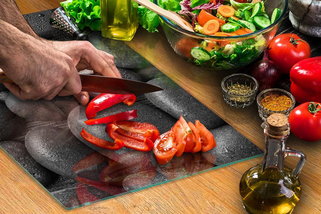 GLASS CUTTING BOARD 35x52 Bamboo