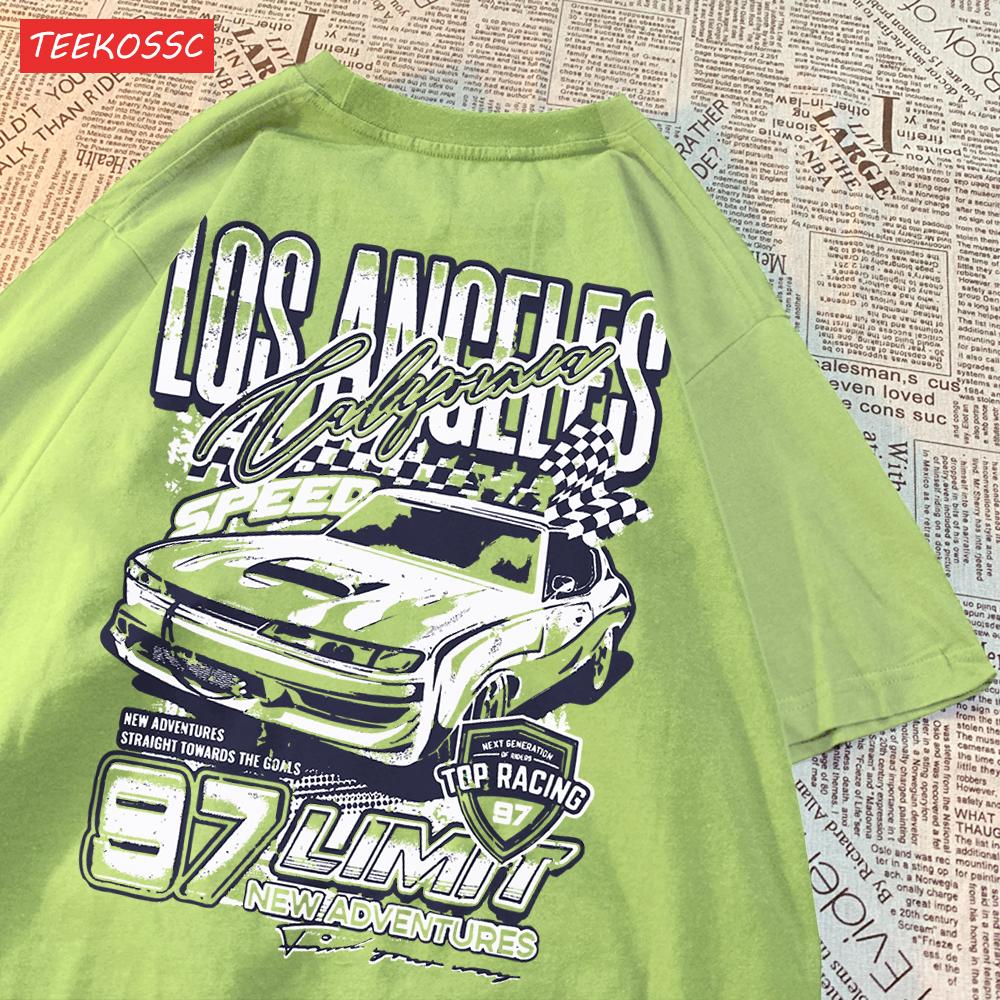 Крутые гоночные автомобили с принтом с коротким рукавом, дышащие модные футболки, дышащая уличная одежда, повседневная футболка с рисунком