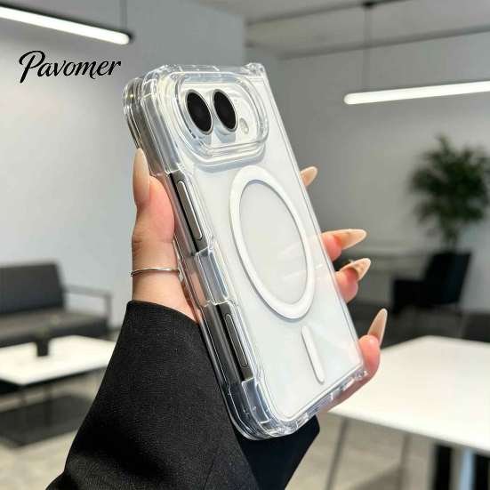 Школьный Чехол для Телефона Прозрачный Магнитный Чехол для iPhoneDuo 18, Тонкий Защитный Чехол с Защитой Шарнира для Улицы, Ударопрочный Защитный Чехол,