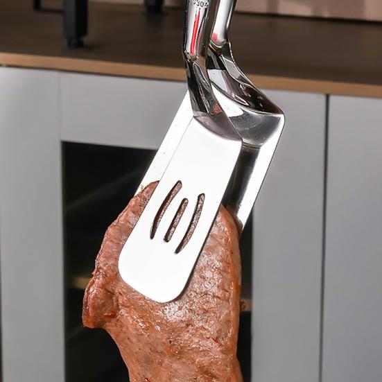 Зажим для гриля из нержавеющей стали, термостойкий, легко моется, многофункциональный, щипцы для гриля, кулинария, щипцы для стейка, рыбы, хлеба, гамбургера, блинов