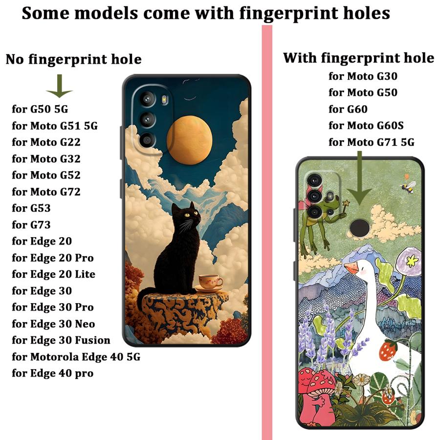 Мультяшная Утка Кошка Чехол для Телефона для Motorola Moto G52 G32 G60s G71 G50 G22 Edge40 G53 G30 Edge 20 Pro 30 Lite G51 G73