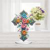 Acrylic Special Shape Cross Rose Diamond Painting Tabletop Ornaments Kit Desktop Diamond Art Kits Rhinestones Desktop Ornaments