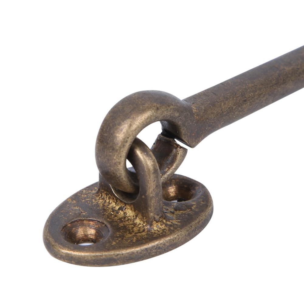 2pcs Brass Hook and Eye Latch 6.9 Inch Barn Door Latch Wind Brace Window Latches  Window