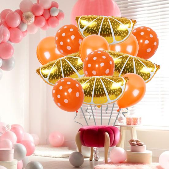 1 Set Lovely Watermelon/Strawberry/Orange/Pineapple Fruit Balloons Set DIY Party Scene Layout Aluminum Film Balloon Kids Inflatable Toy Fruit